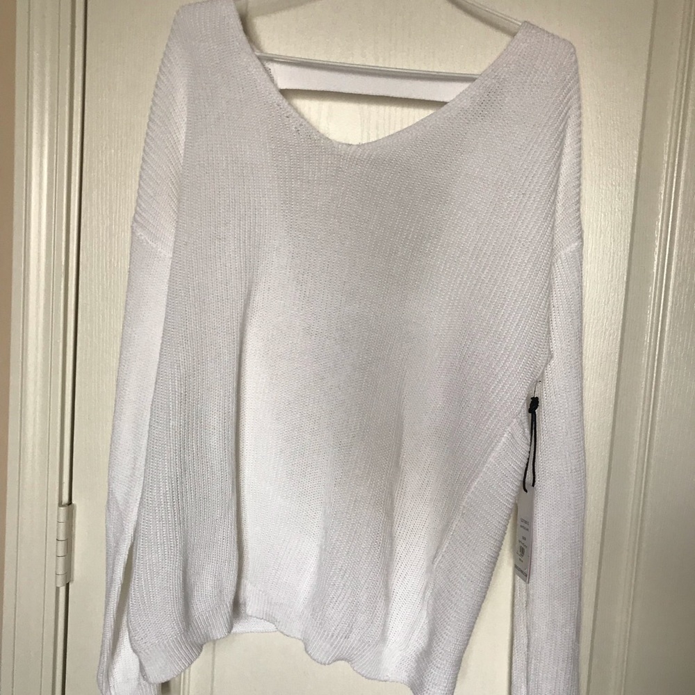 White backless sweater